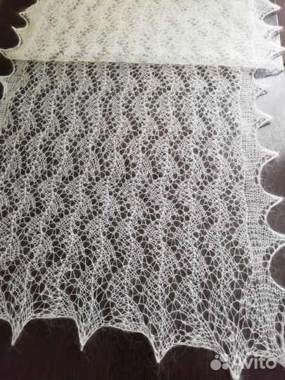 Палантин шарф шаль паутинка пуховая вязанная