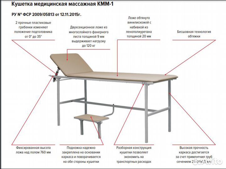 Кушетка для массажа прочно, надёжно, практично