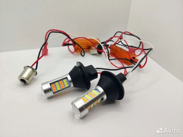 DRL лампы дхо+поворотник 2 в 1 цоколь P21