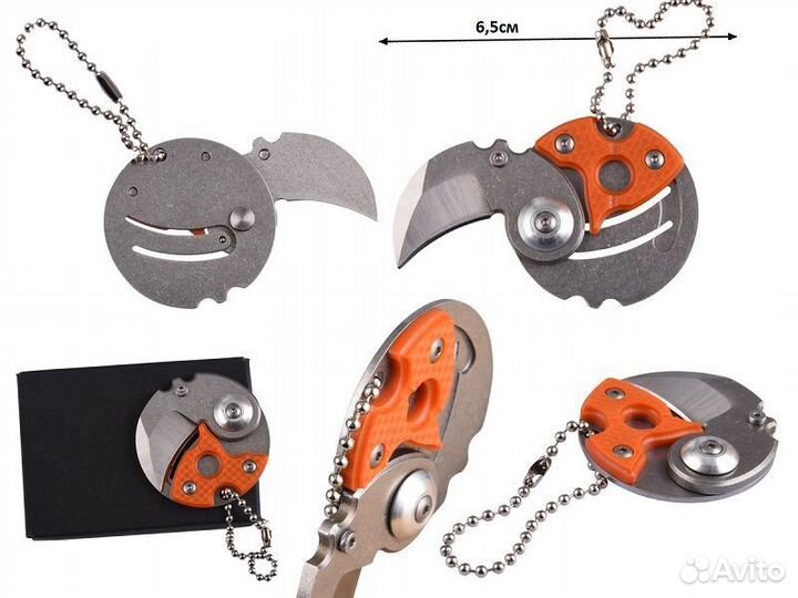 Нож брелок монета