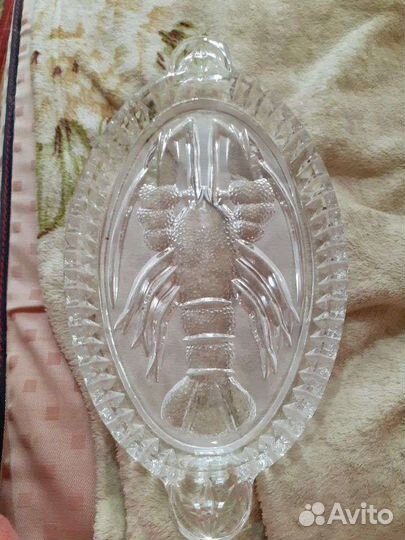 Хрусталь.Блюдо. Кружки лфз