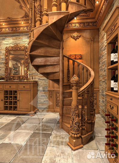 Лестница из массива дерева на заказ