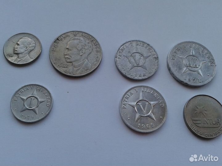 Монеты Куба сентаво 1958,1962, 1968
