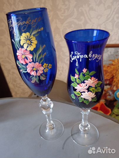 Посуда цветное стекло