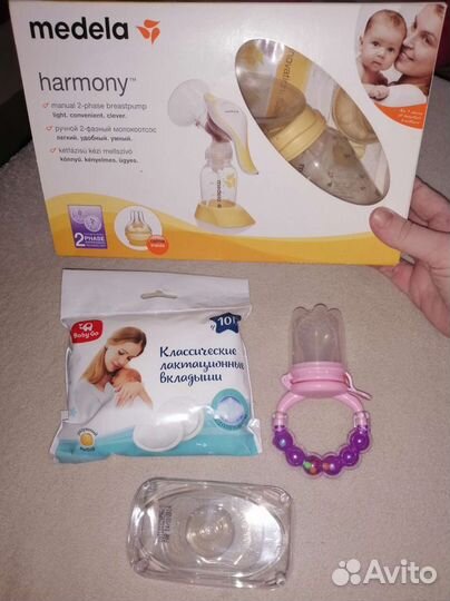 Молокоотсос medela ручной, накладки avent, ниблер