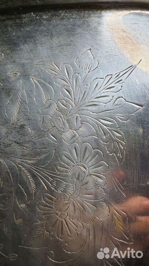 Поднос старинный серебрение Англия