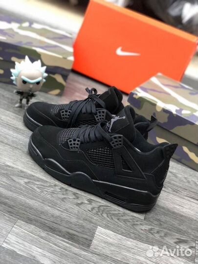 Кроссовки Nike air jordan 4 black cat