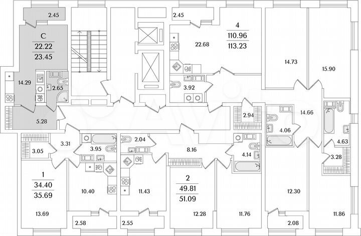 Квартира-студия, 23,5 м², 14/23 эт.