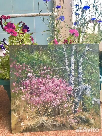 Картина маслом на оргалите 26*26