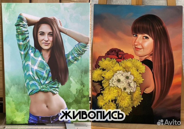 Портрет на холсте по фото на заказ Тула