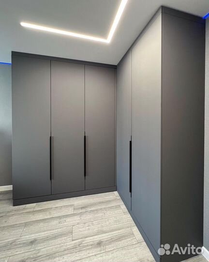 Шкаф угловой серый