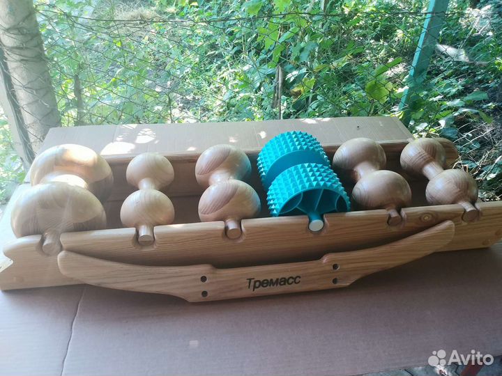 Массажёр Тремасс деревянный 6 роликов