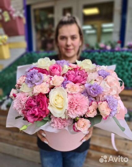 Композиция из розы, гортензии, цветы, доставка