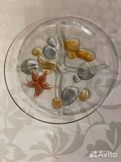 Менажница и салатник, стекло, б/у