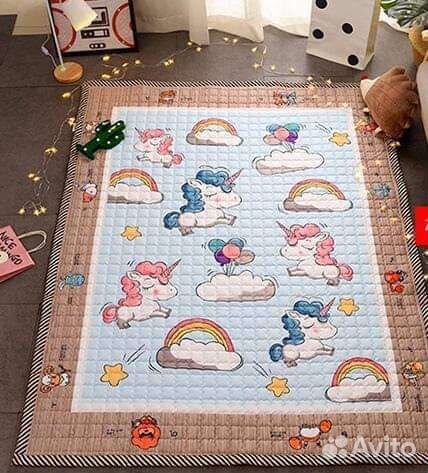 Тканевый детский коврик, единорожки