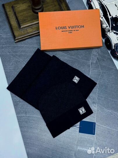 Комплект шапка и шарф louis vuitton