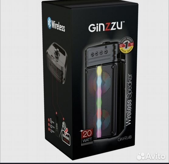 Портативная колонка bluetooth ginzzu gm-914b