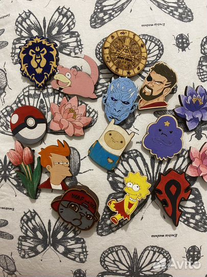 Деревянные значки ручной работы