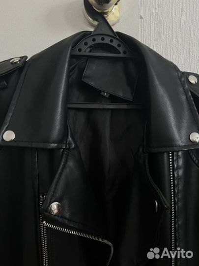 Кожаная куртка косуха оверсайз