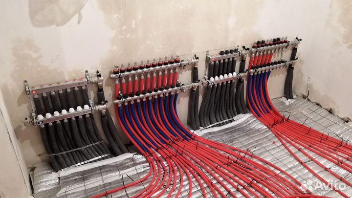 Монтаж тёплого пола,отопления и вентиляции