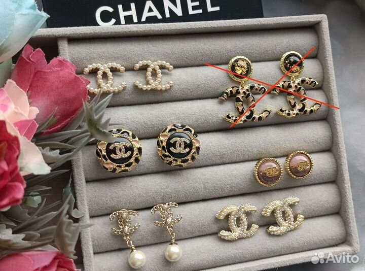 Серьги стиль chanel, Шанель