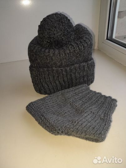 Комплект шапка и снуд зимний