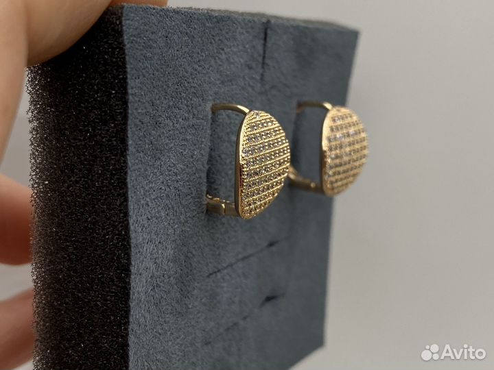 Стильные серьги, позолота