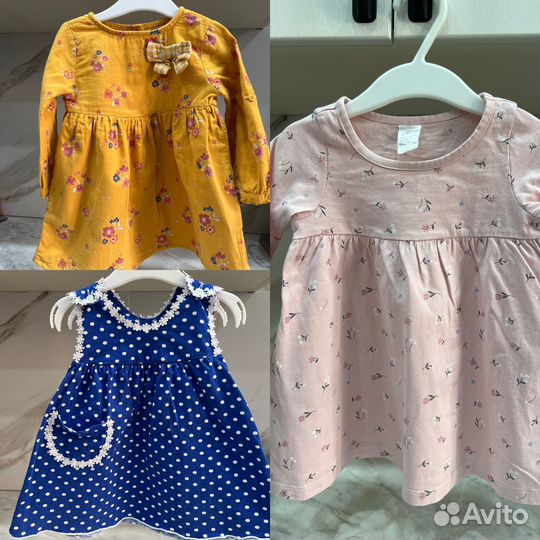 Пакет платьев для девочки 74-80 размер