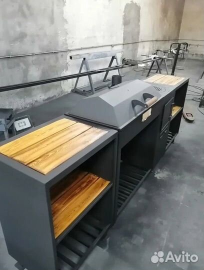 Мангал с печью под казан