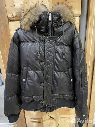Кожаный пуховик Dsquared2