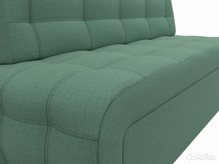 Диван кухонный прямой Люксор, рогожка, амур зеленый