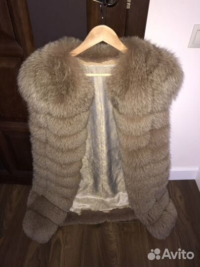 Меховой жилет из песца xs-s