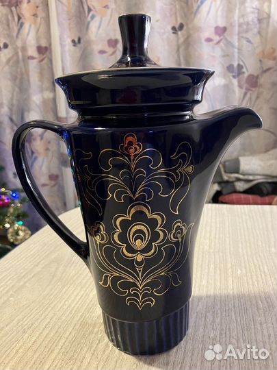 Чайник- кувшин Кобальт СССР золочение фарфор