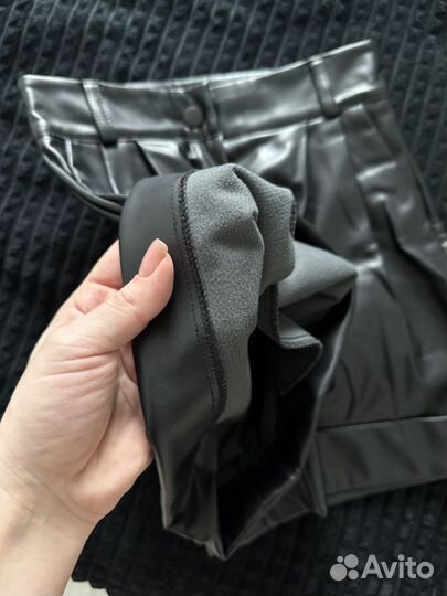 Кожаные шорты утепленные