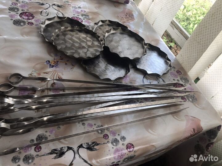 Комплект шампуров с тарелочками