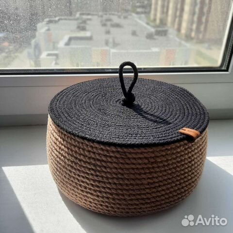 Корзины из джута, хлопкового шнура