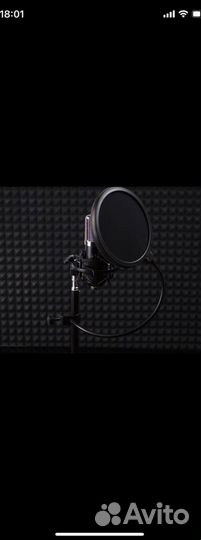 Поп фильтр для микрофона двухслойный, экран новые