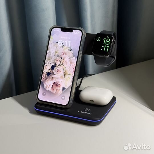 Беспроводная зарядная станция 3 в 1 Canyon