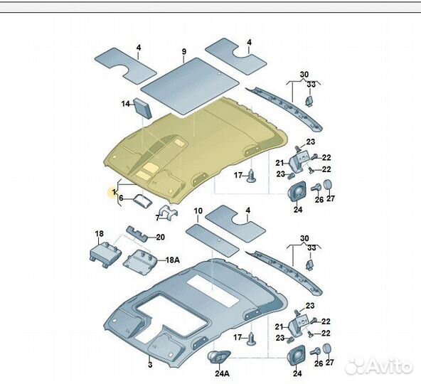 Обшивка потолка Skoda Octavia A5 BSE 2010