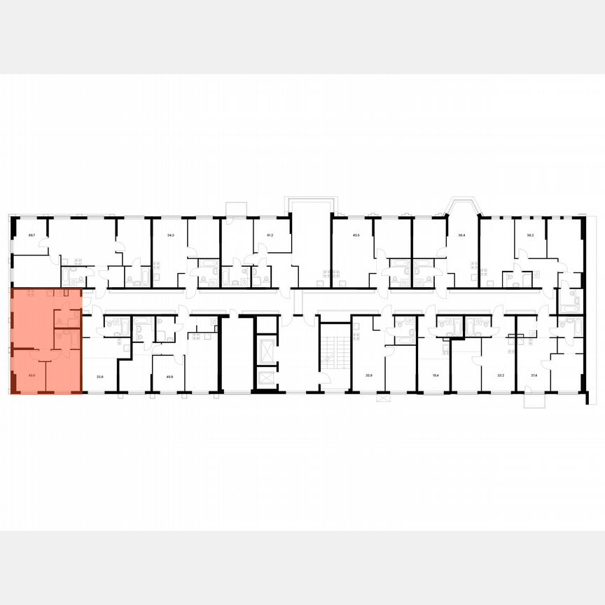 2-к. квартира, 49,9 м², 6/17 эт.