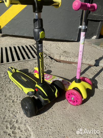 Самокаты трехколесные детские 2 шт б/у