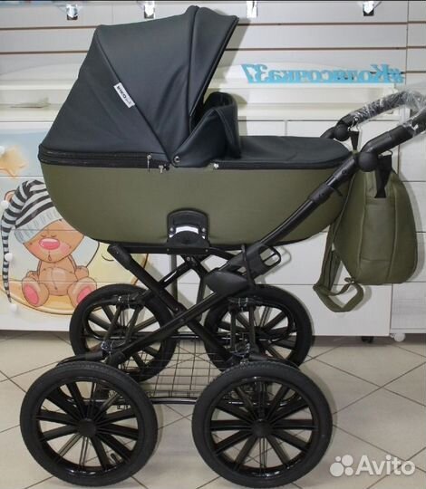 Кожаная коляска 2 в 1