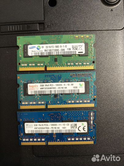 Оперативная память 2Gb DDR3 1333+1600 для ноутбука