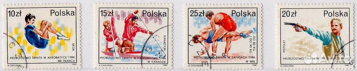 1987/Успех польских спортсменов на чм/Марки/Польша