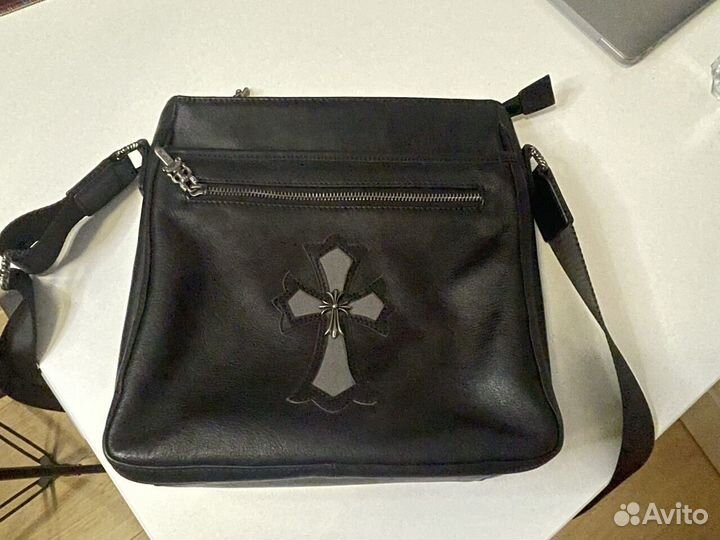 Сумка кожаная Chrome Hearts Messenger Bag