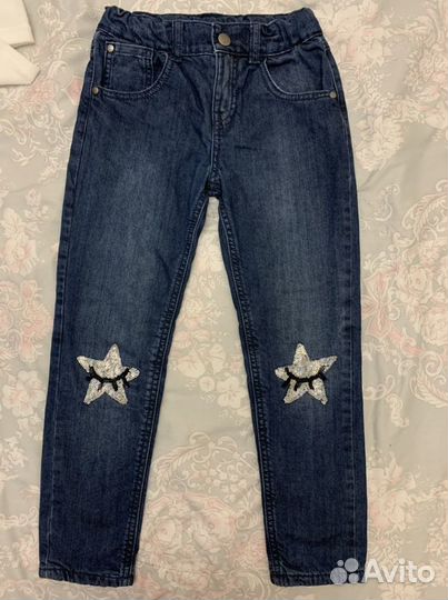 Пакет джинсы и водолазки 128(Mothecare,Benetton)