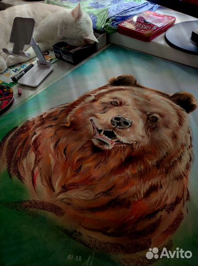 Картина ручной работы, пастельная живопись