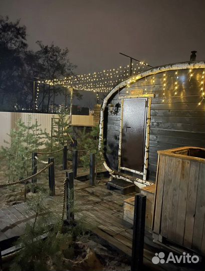 Русская Баня на дровах с Горячим Чаном и прорубью