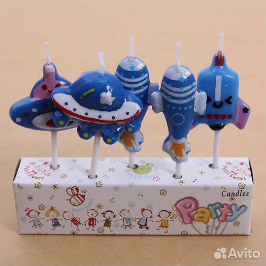 Топперы-свечи для тортов и капкейков 5 шт