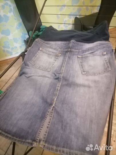 Джинсовая юбка М для беременных H&M mama